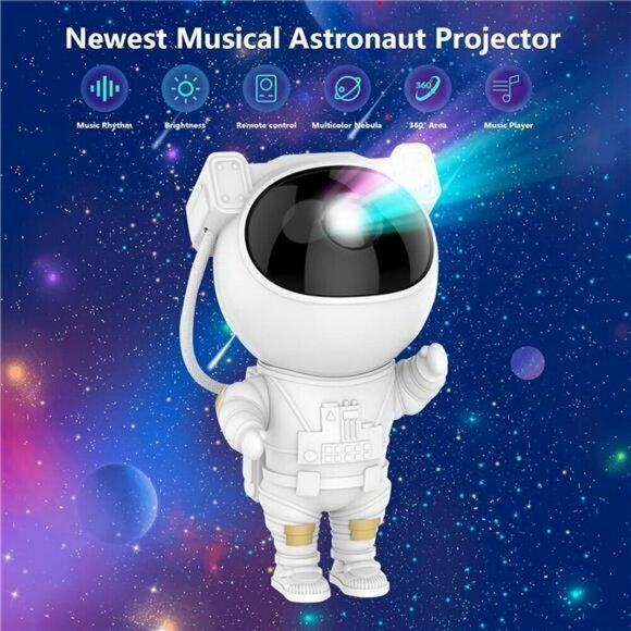 Star Projector Galaxy Night Light Astronaut Galaxy Projector with Timer and Rem - Picture 6 of 7